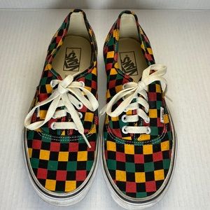 Vans Multi Color Checkers Men’s size 9.5 Women’s Size 11